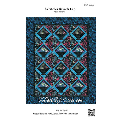 Scribbles Baskets Lap Quilt CJC-56506e - Downloadable Pattern