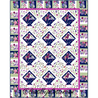 Flowery Baskets Lap Quilt CJC-56507e - Downloadable Pattern