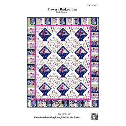 Flowery Baskets Lap Quilt CJC-56507e - Downloadable Pattern