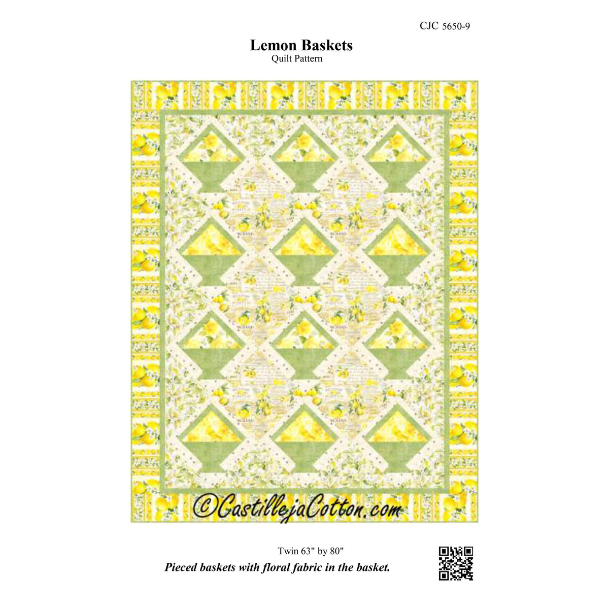 Lemon Baskets Quilt Pattern CJC-56509 - Paper Pattern