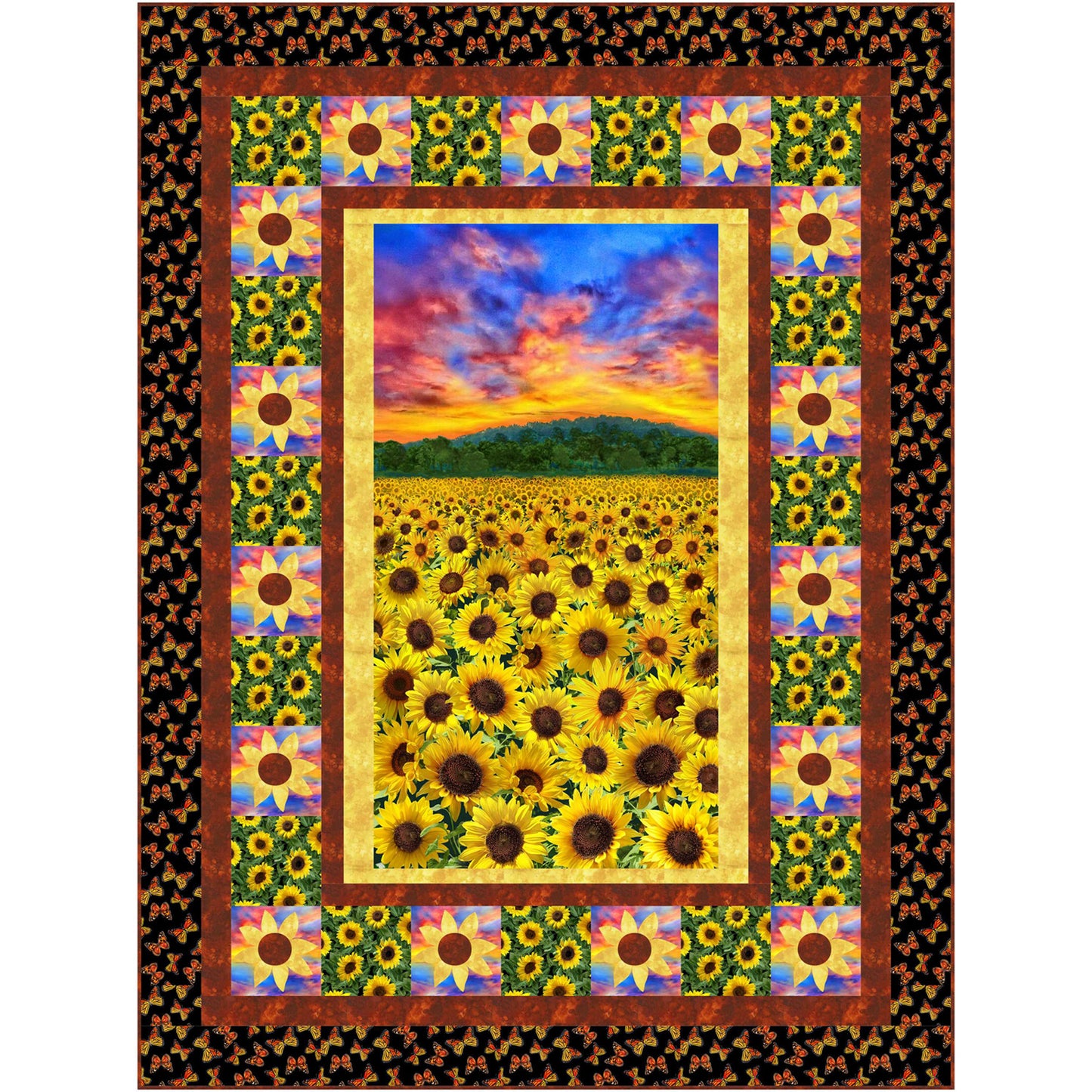 Sunset Sunflowers Quilt CJC-56511e - Downloadable Pattern