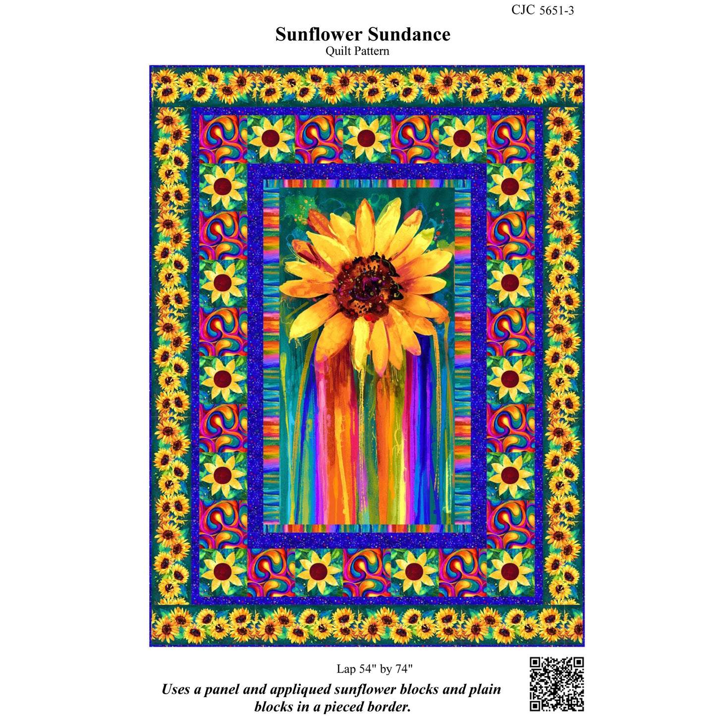 Cover image of pattern for Sunflower Sundance Quilt.