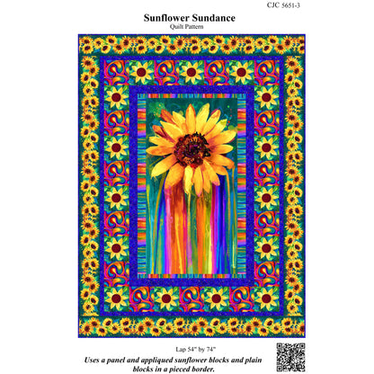 Cover image of pattern for Sunflower Sundance Quilt.