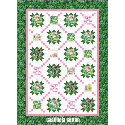 Plumeria and Leaves Quilt CJC-56558e - Downloadable Pattern