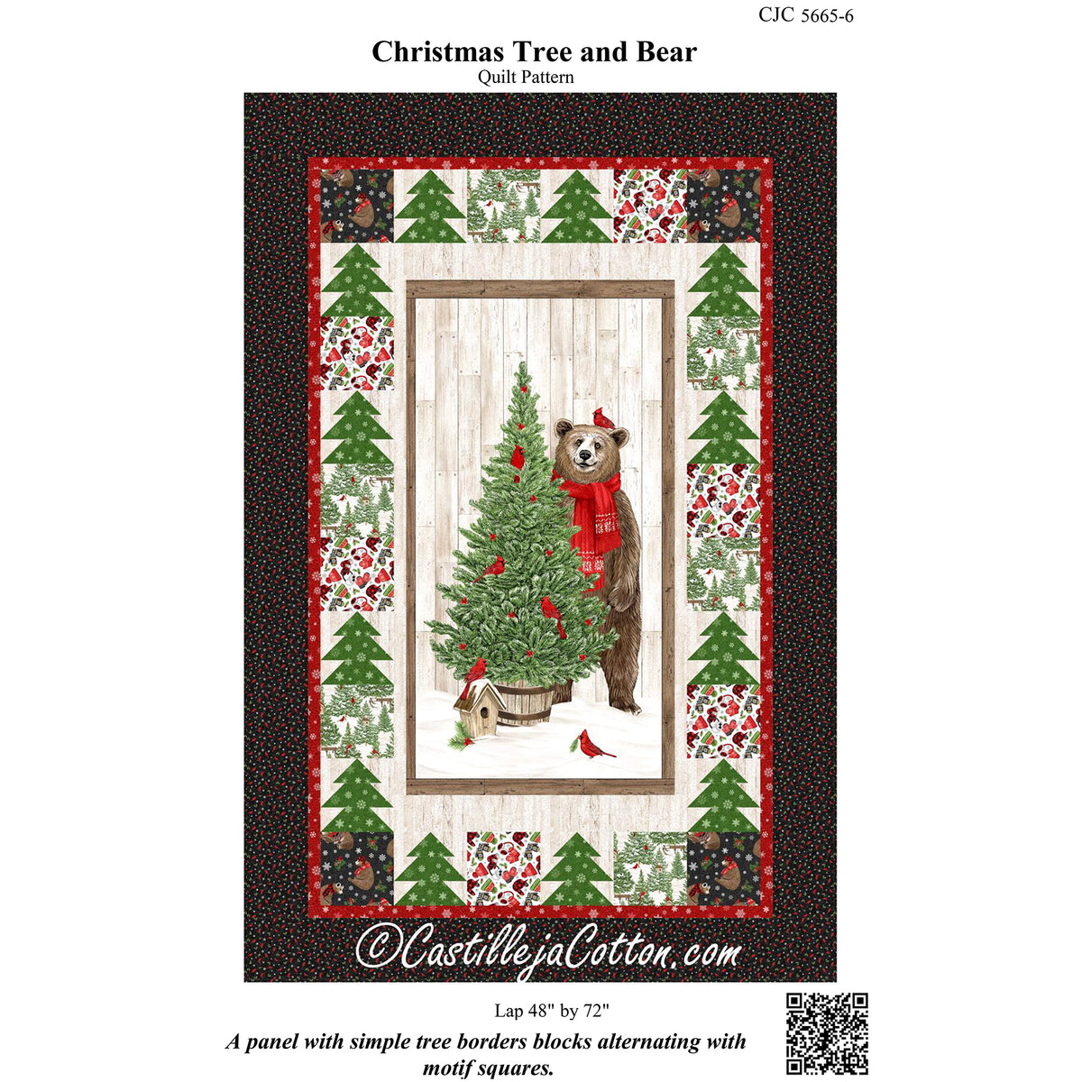 Christmas Tree and Bear Quilt Pattern CJC-56656 - Paper Pattern