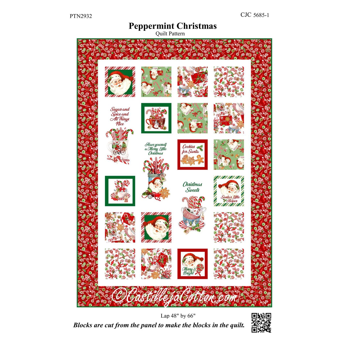 Peppermint Christmas Quilt CJC-56851e - Downloadable Pattern