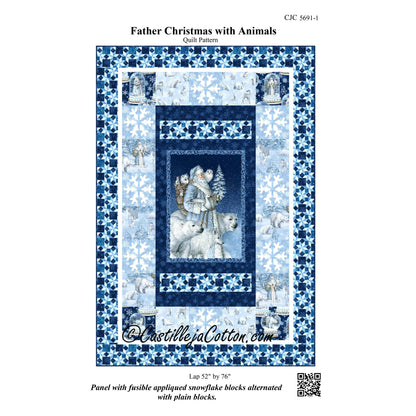 Father Christmas with Animals Quilt CJC-56911e - Downloadable Pattern