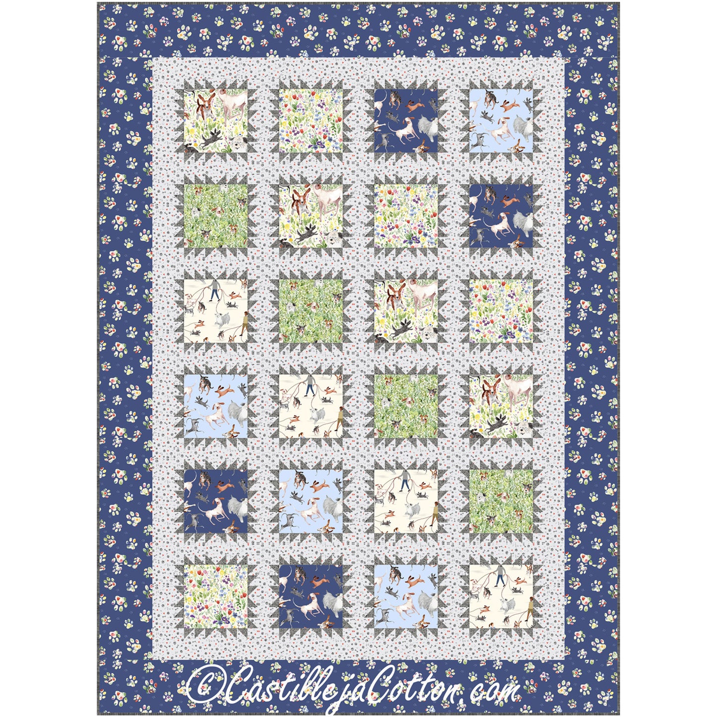 Playing Dogs Quilt Pattern CJC-56941 - Paper Pattern
