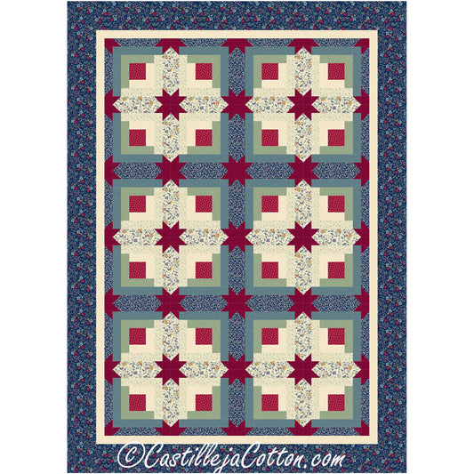 Log Cabin Stars Quilt Pattern CJC-57001 - Paper Pattern