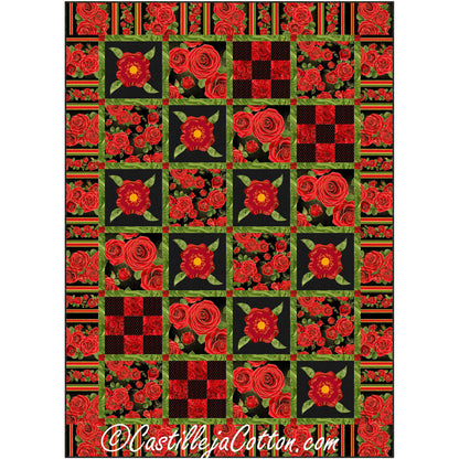 Red Roses Quilt CJC-57031e - Downloadable Pattern