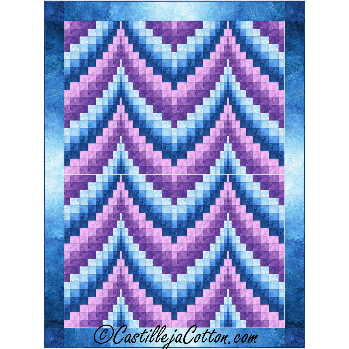 Bargello Ripple 2 Purple Quilt CJC-57083e - Downloadable Pattern
