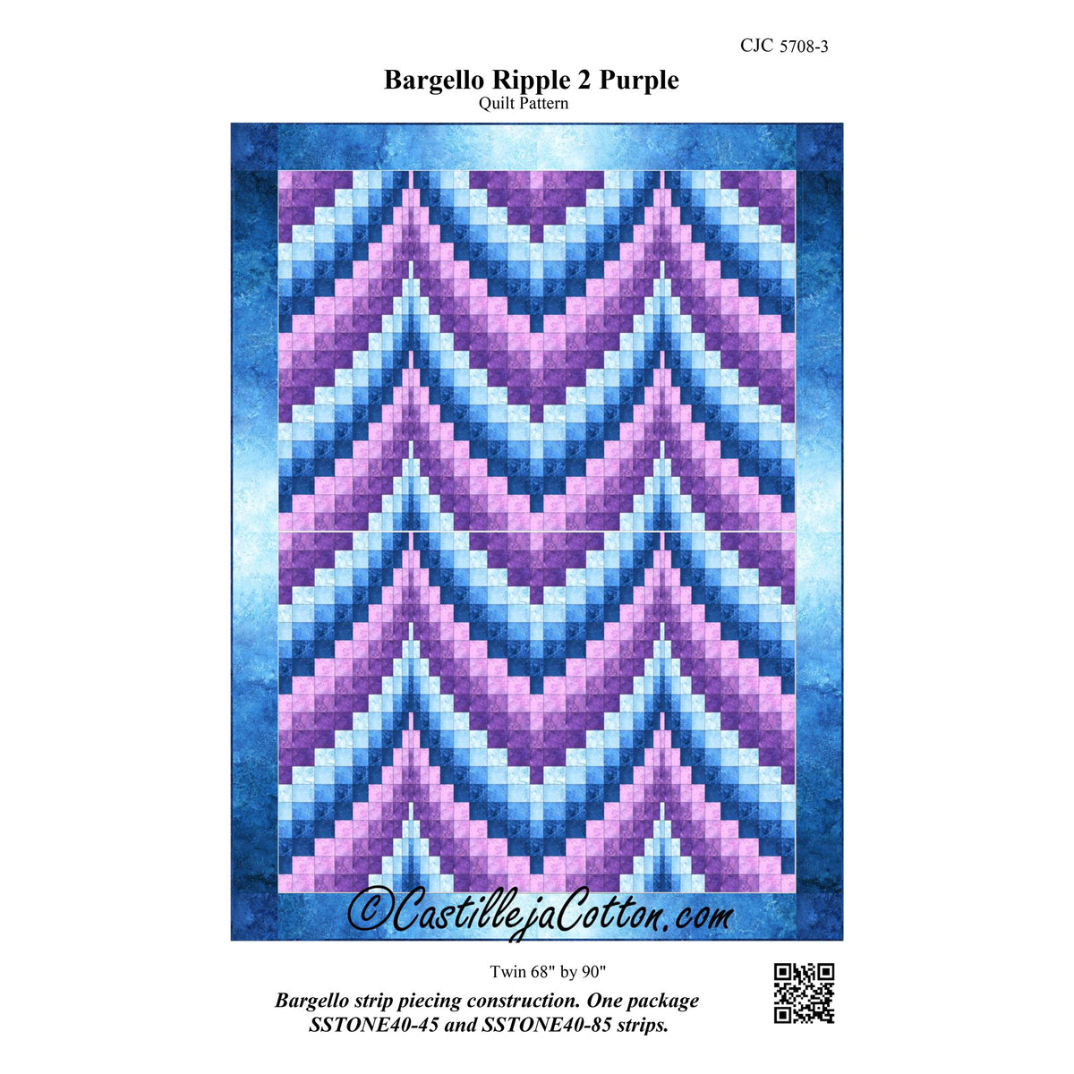 Bargello Ripple 2 Purple Quilt CJC-57083e - Downloadable Pattern