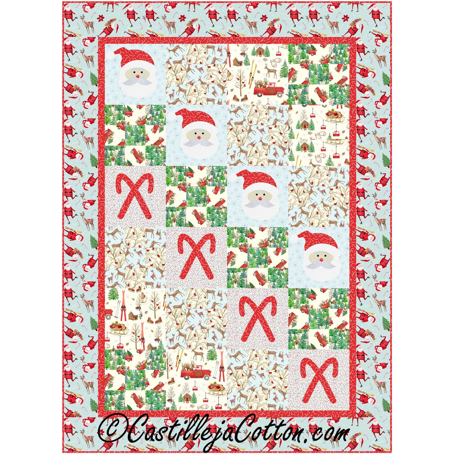 Santa and Candy Canes Quilt CJC-57151e - Downloadable Pattern