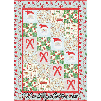 Santa and Candy Canes Quilt CJC-57151e - Downloadable Pattern