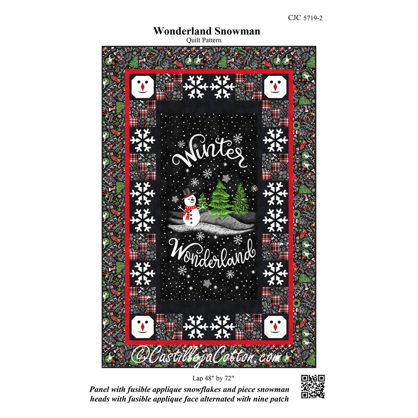 Wonderland Snowman Quilt CJC-57192e - Downloadable Pattern