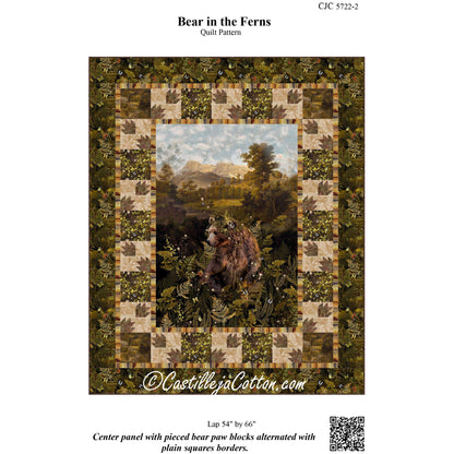 Cover image of pattern for Bear in the Ferns Quilt.