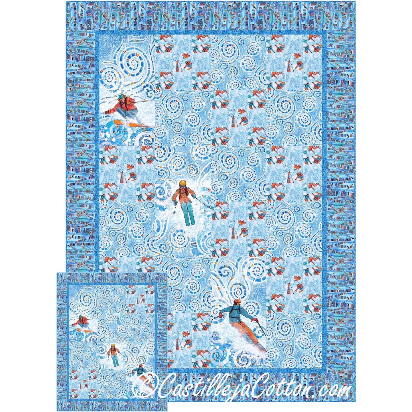 Downhill Skiing Quilt CJC-57240e - Downloadable Pattern