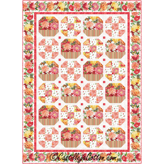 Blossom Baskets and Nines Quilt CJC-57271e - Downloadable Pattern