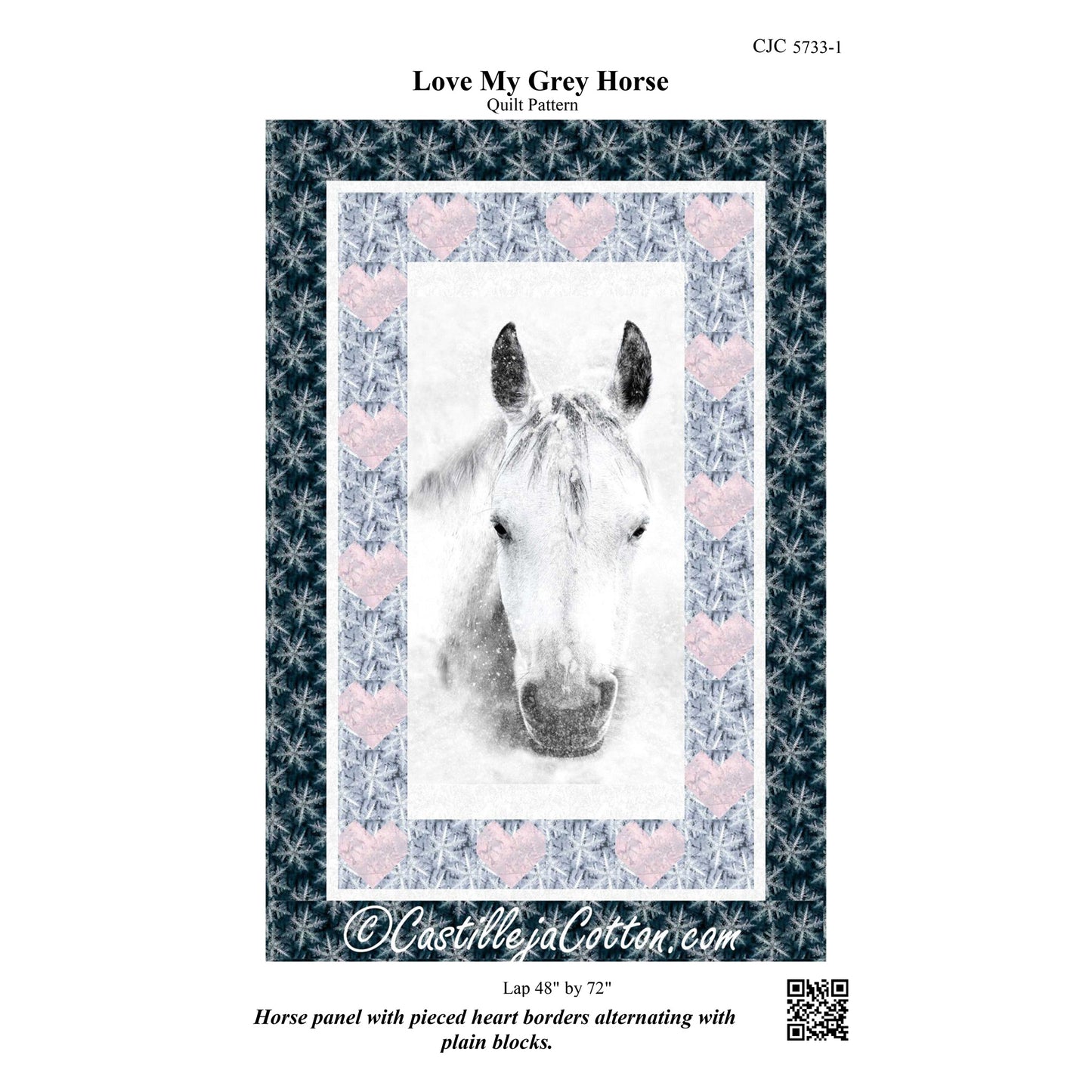 Love My Grey Horse Quilt Pattern CJC-57331 - Paper Pattern