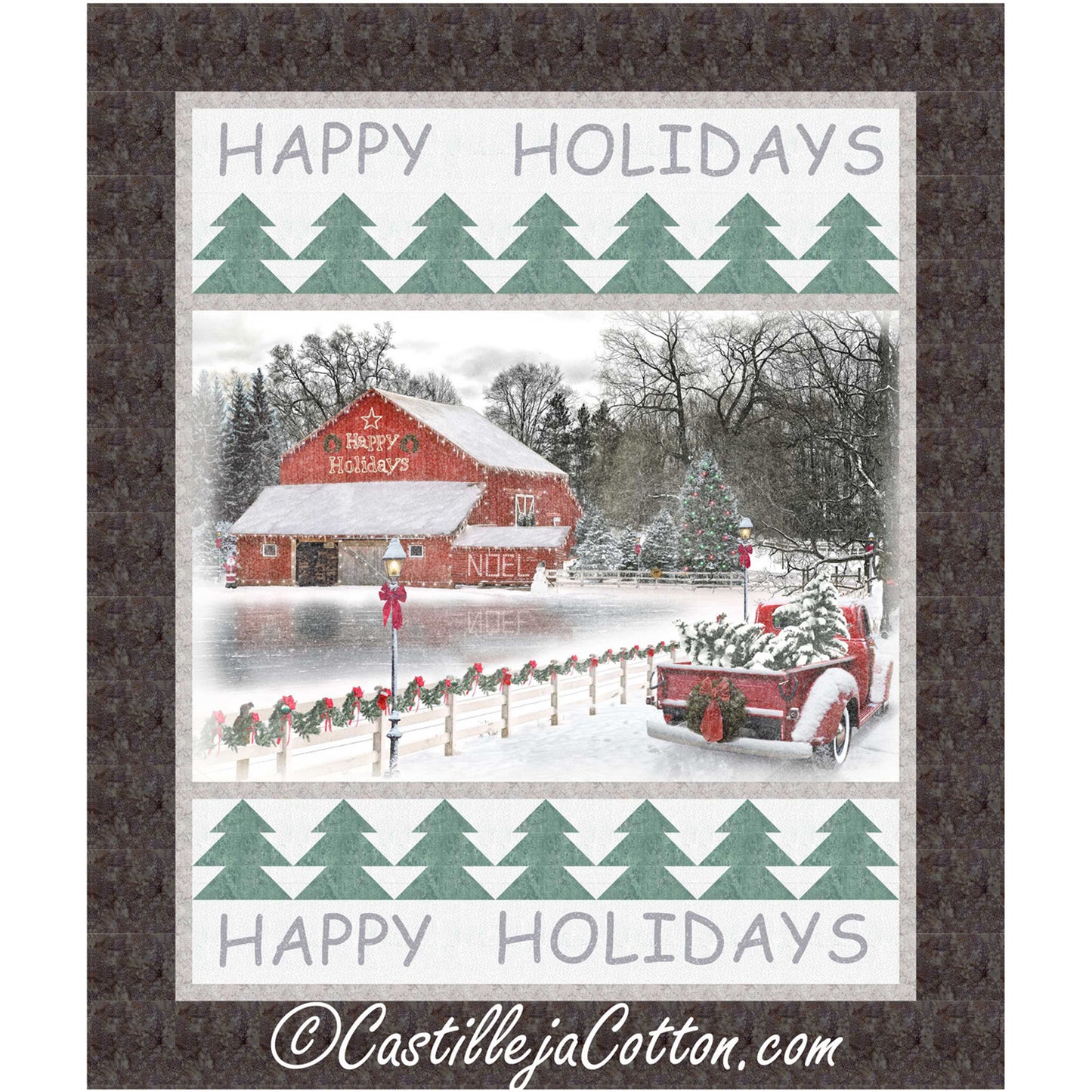 Happy Holiday Truck Quilt CJC-57351e - Downloadable Pattern