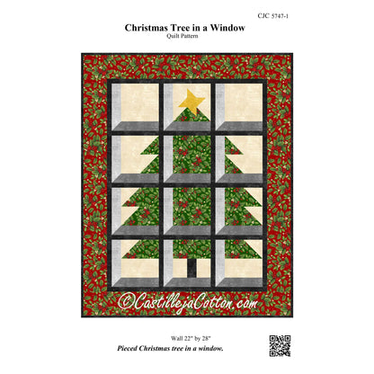 Christmas Tree in a Window Wall Hanging Quilt Pattern CJC-57471 - Paper Pattern