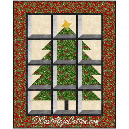 Christmas Tree in a Window Lap Quilt Pattern CJC-57472 - Paper Pattern