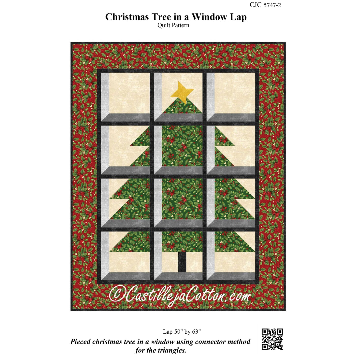 Christmas Tree in a Window Lap Quilt Pattern CJC-57472 - Paper Pattern