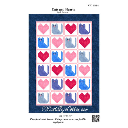Cats and Hearts Quilt CJC-57481e - Downloadable Pattern