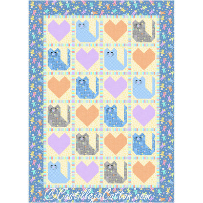 Cats Pajamas and Hearts Quilt Pattern CJC-57482 - Paper Pattern