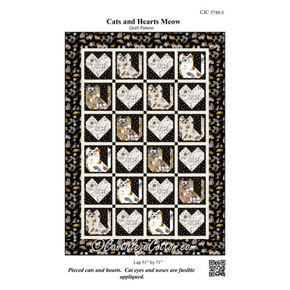 Cats and Hearts Meow Quilt CJC-57483e - Downloadable Pattern