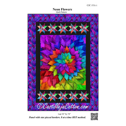 Neon Flowers Quilt Pattern CJC-57511 - Paper Pattern