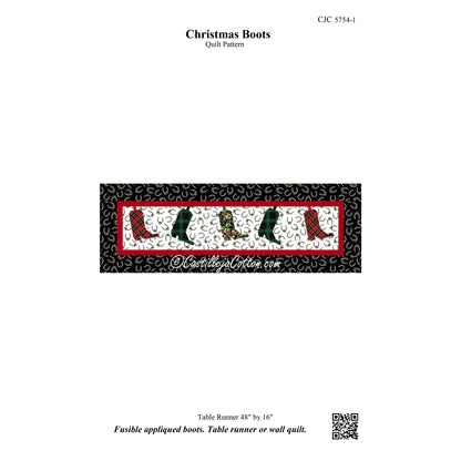 Christmas Boots Table Runner CJC-57541e - Downloadable Pattern