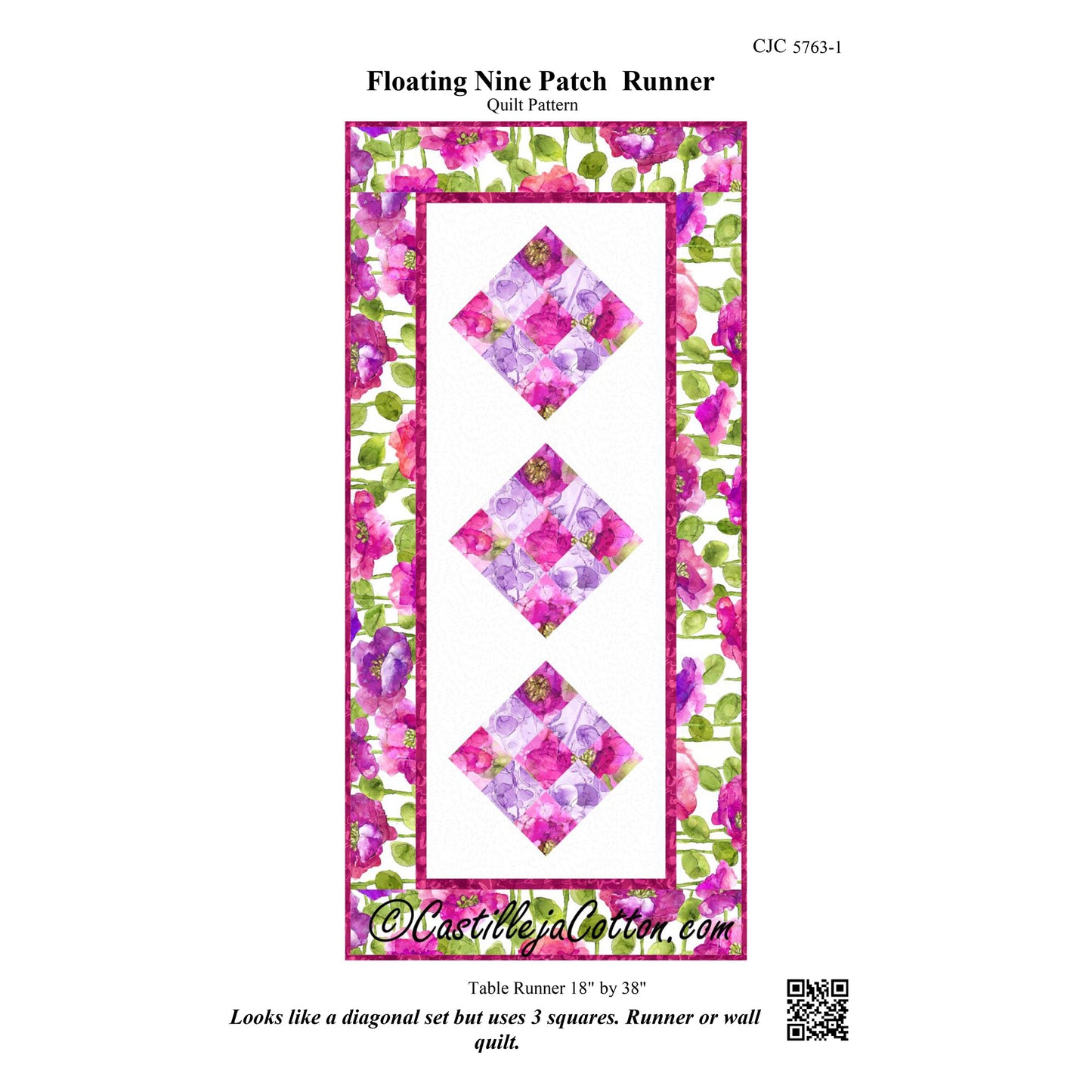 Floating Nine Patch Runner CJC-57631e - Downloadable Pattern