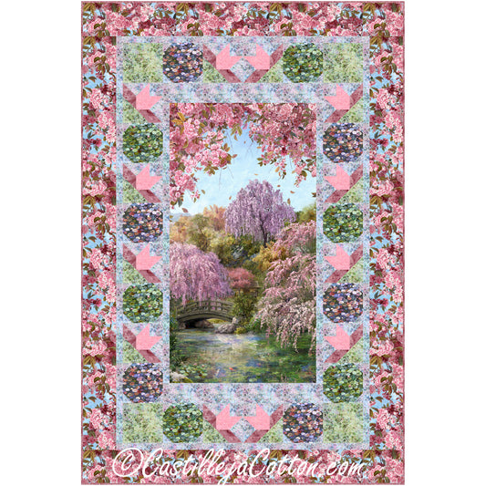 Sakura Water Lilies Quilt CJC-57672e - Downloadable Pattern