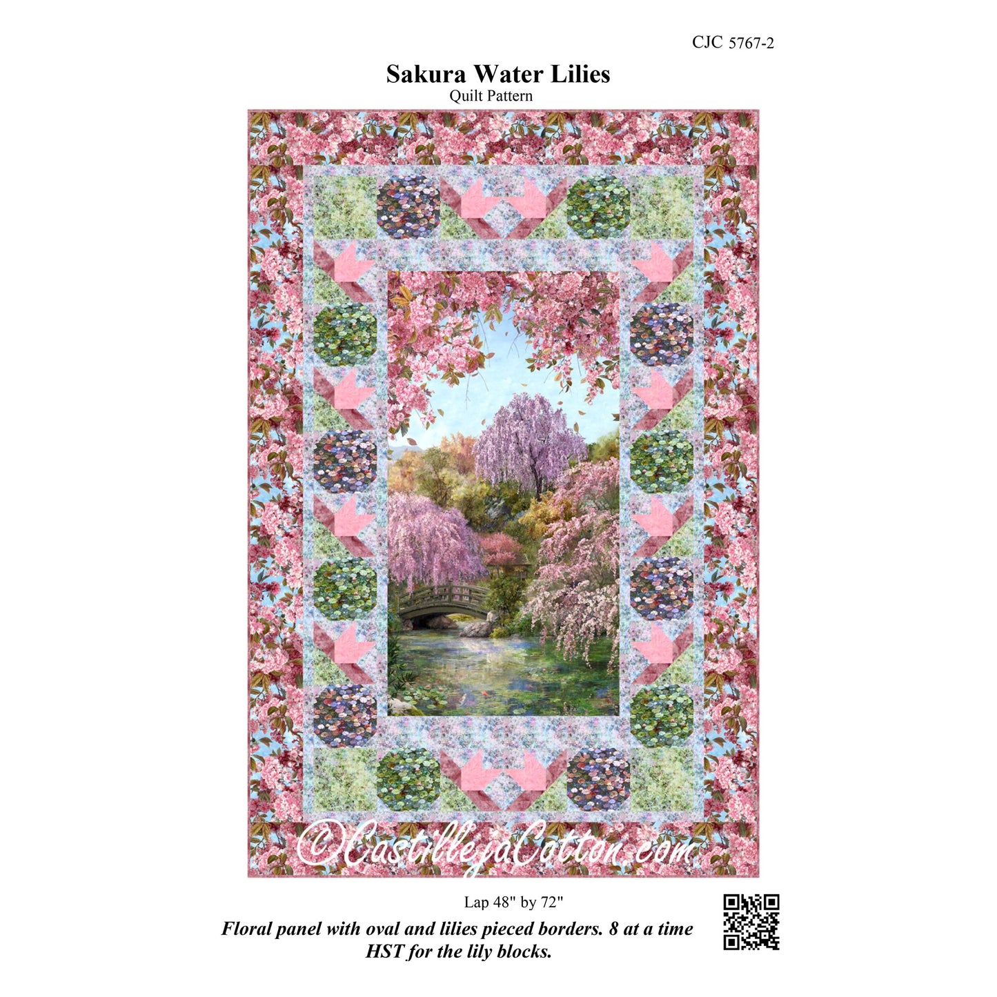 Sakura Water Lilies Quilt Pattern CJC-57672 - Paper Pattern