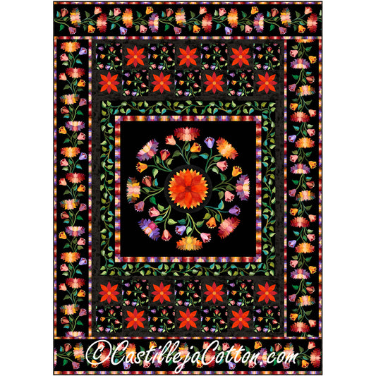 Flamenco Floral Dance Quilt Pattern CJC-57711 - Paper Pattern