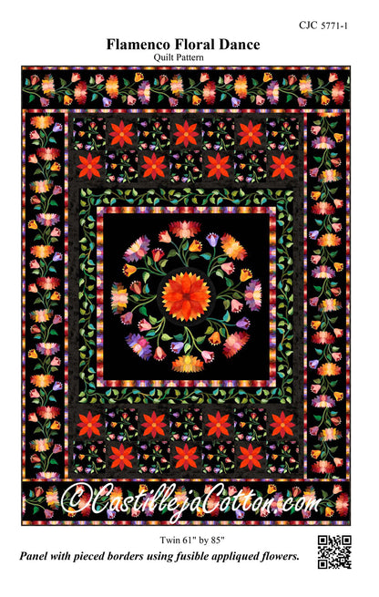 Flamenco Floral Dance Quilt Pattern CJC-57711 - Paper Pattern