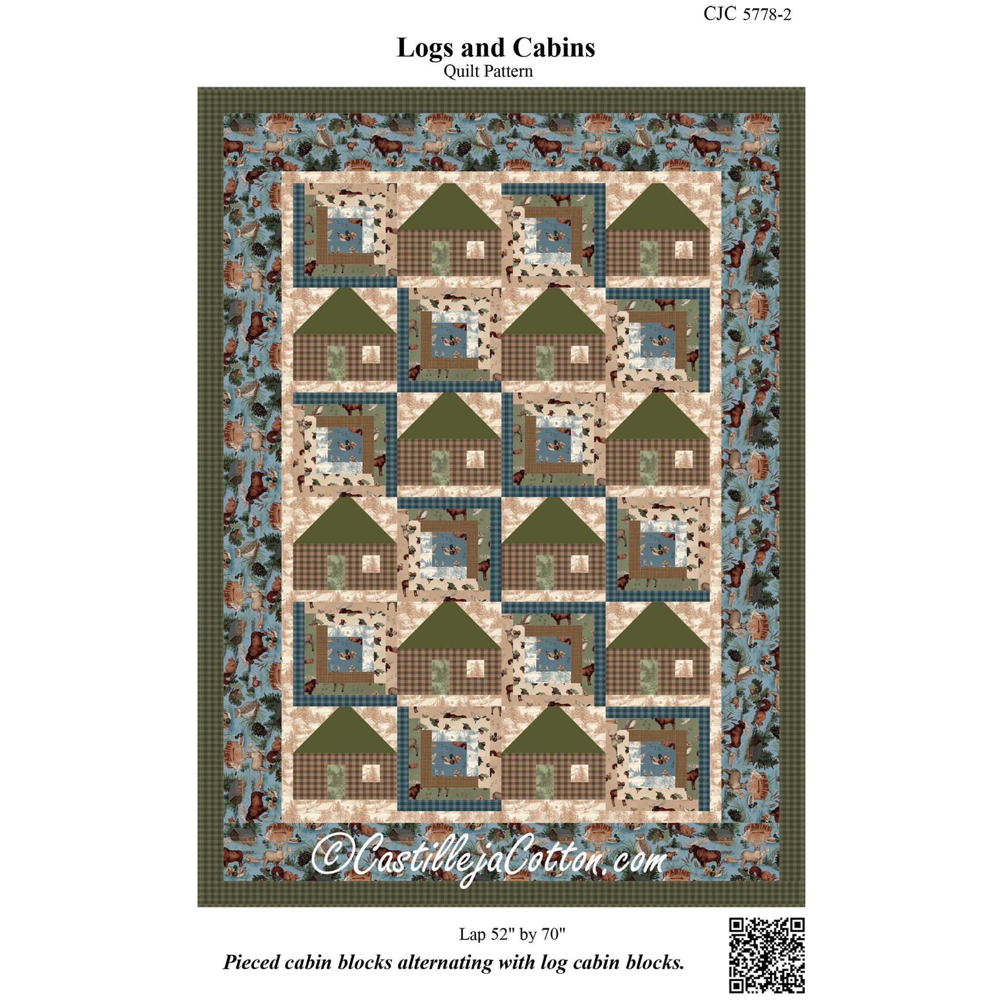 Cover image of pattern for Logs and Cabins quilt.