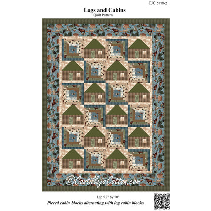 Cover image of pattern for Logs and Cabins quilt.