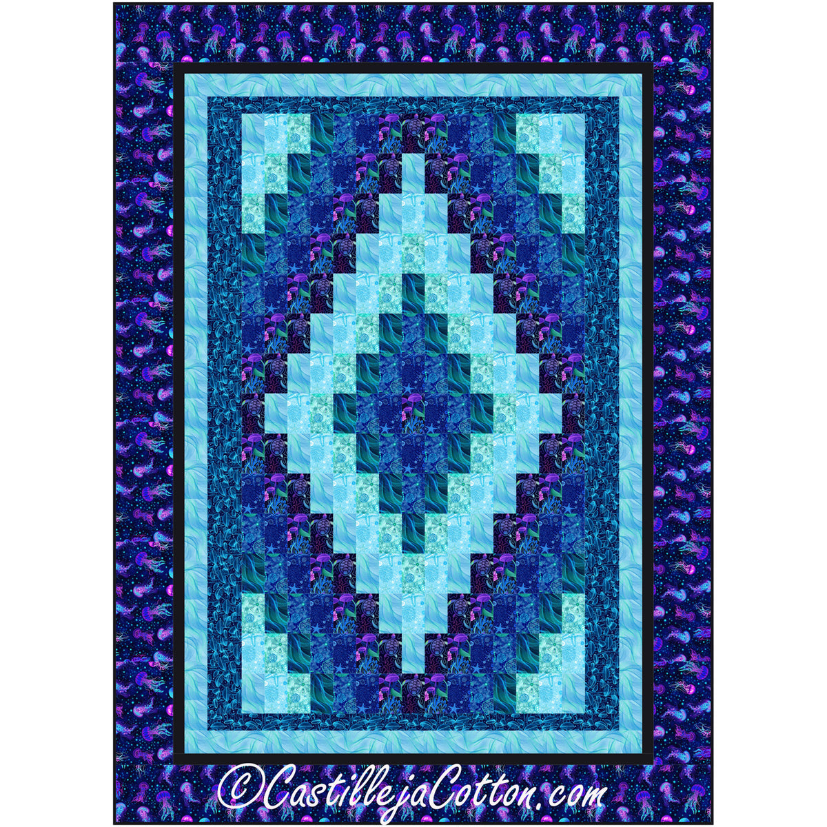 Eight Diamonds Ocean Quilt Pattern CJC-57953 - Paper Pattern