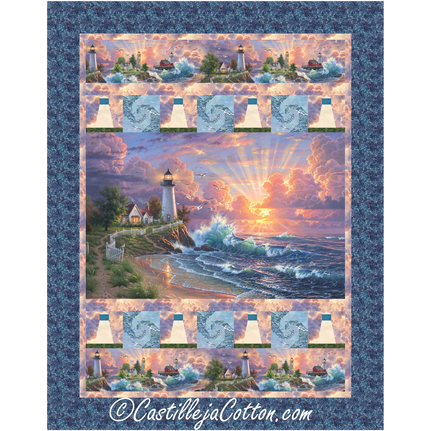 Lighthouses and Waves Quilt Pattern CJC-57961 - Paper Pattern
