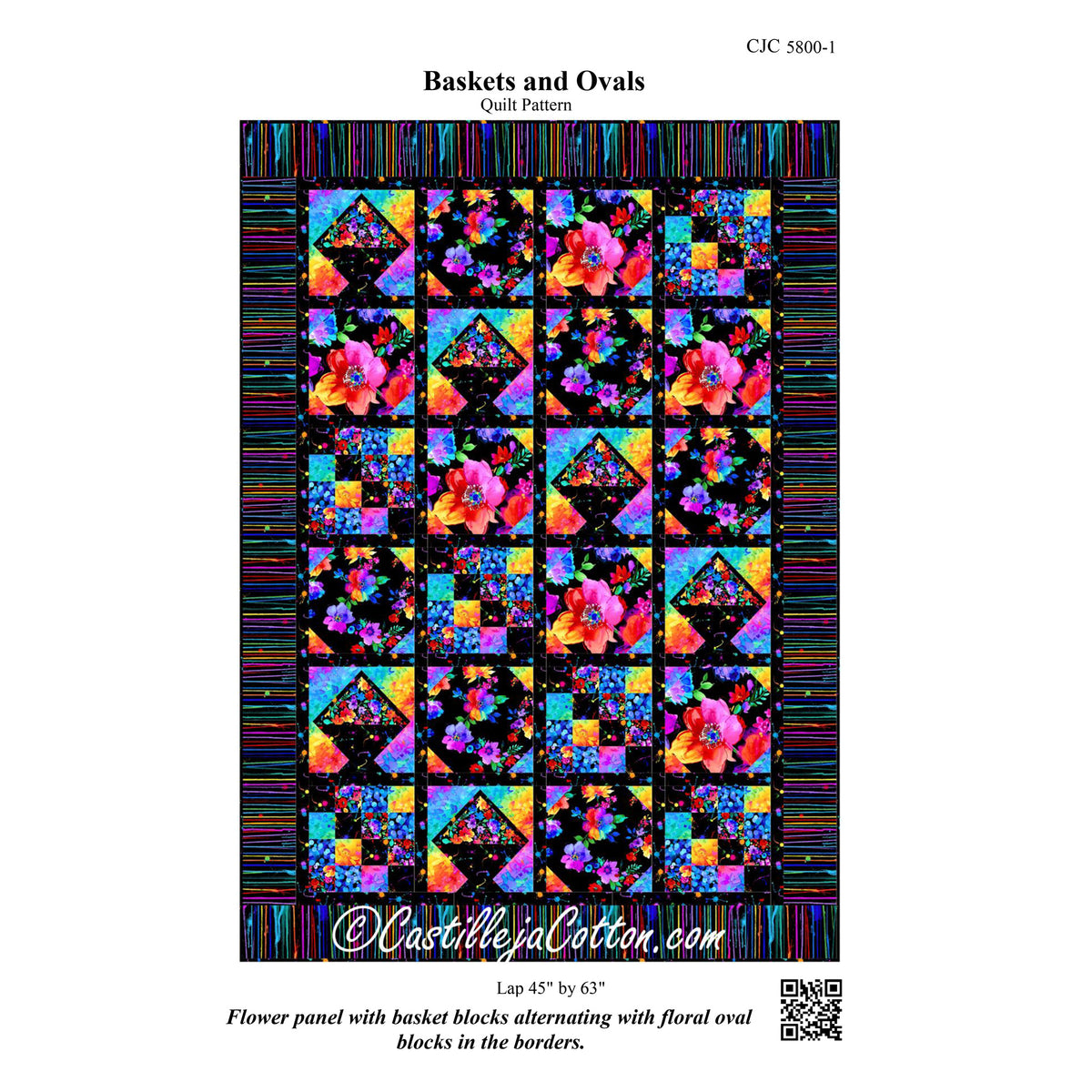 Baskets and Ovals Quilt Pattern CJC-58001 - Paper Pattern