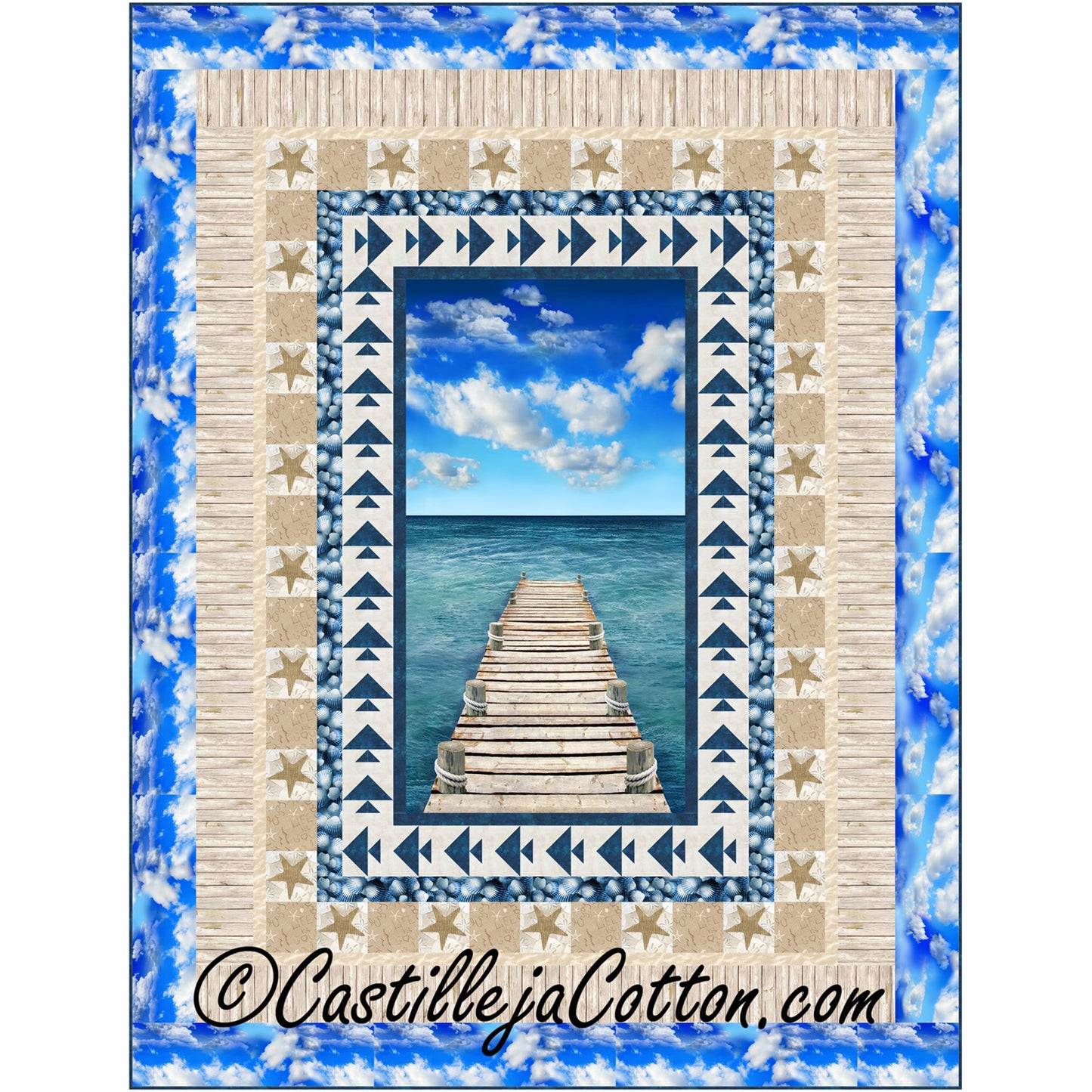 Dock to Heaven Twin Quilt CJC-58031e - Downloadable Pattern