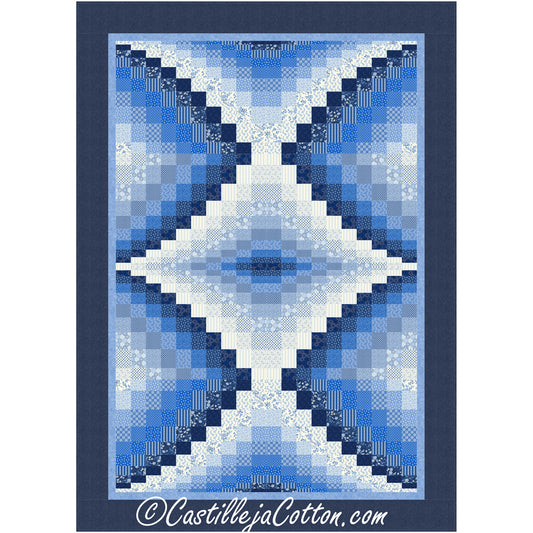 Blue Center Diamond Quilt Pattern CJC-58042 - Paper Pattern