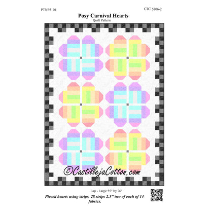 Posy Carnival Hearts Quilt CJC-58062e - Downloadable Pattern