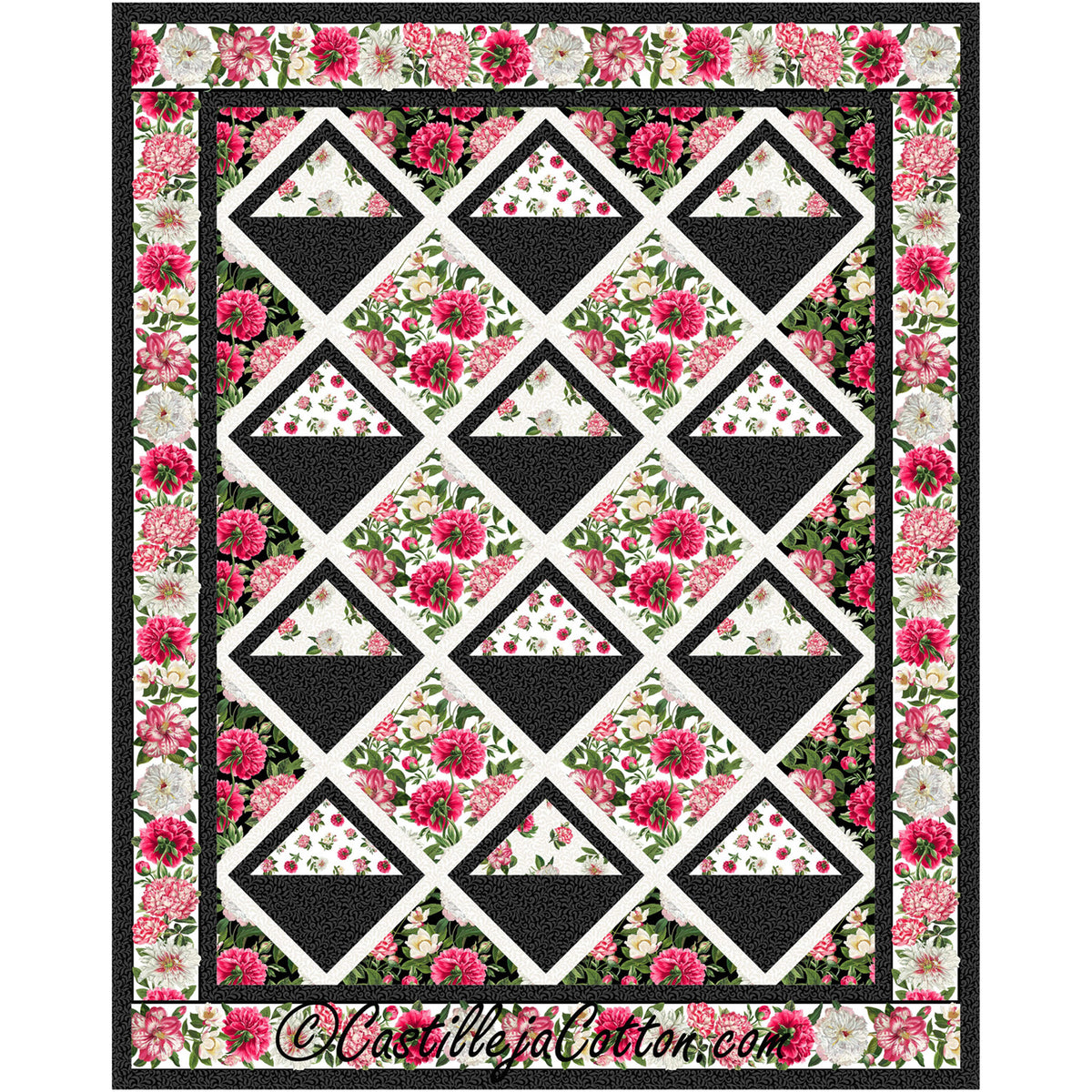 Blooming Flowers Quilt Pattern CJC-58101 - Paper Pattern