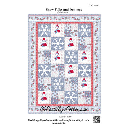 Snow Folks and Donkeys Quilt Pattern CJC-58351 - Paper Pattern