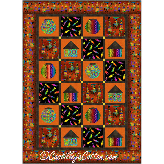 African Hut and Bowls Quilt Pattern CJC-58361 - Paper Pattern