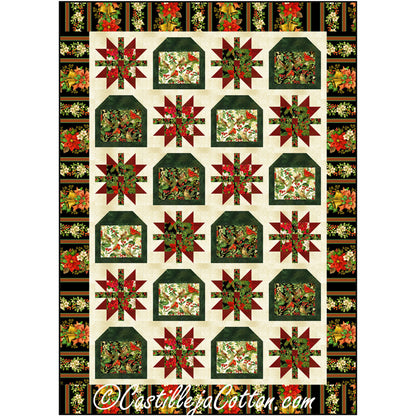 Poinsettias and Birdhouses Quilt Pattern CJC-58451w  - Wholesale Product
