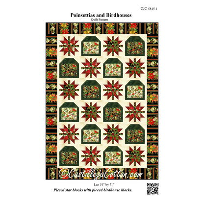 Poinsettias and Birdhouses Quilt Pattern CJC-58451w  - Wholesale Product